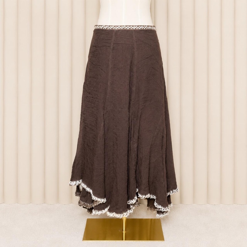 Y2K Fairycore Brown Handkerchief Hem Maxi Skirt